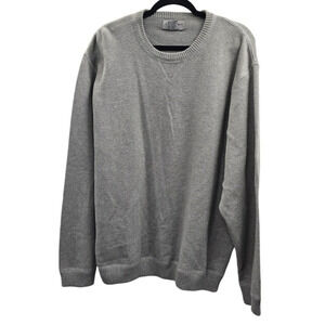 Eddie Bauer Sweater Mens XXL Gray Chunky Cozy Warm Knit Pullover Crewneck